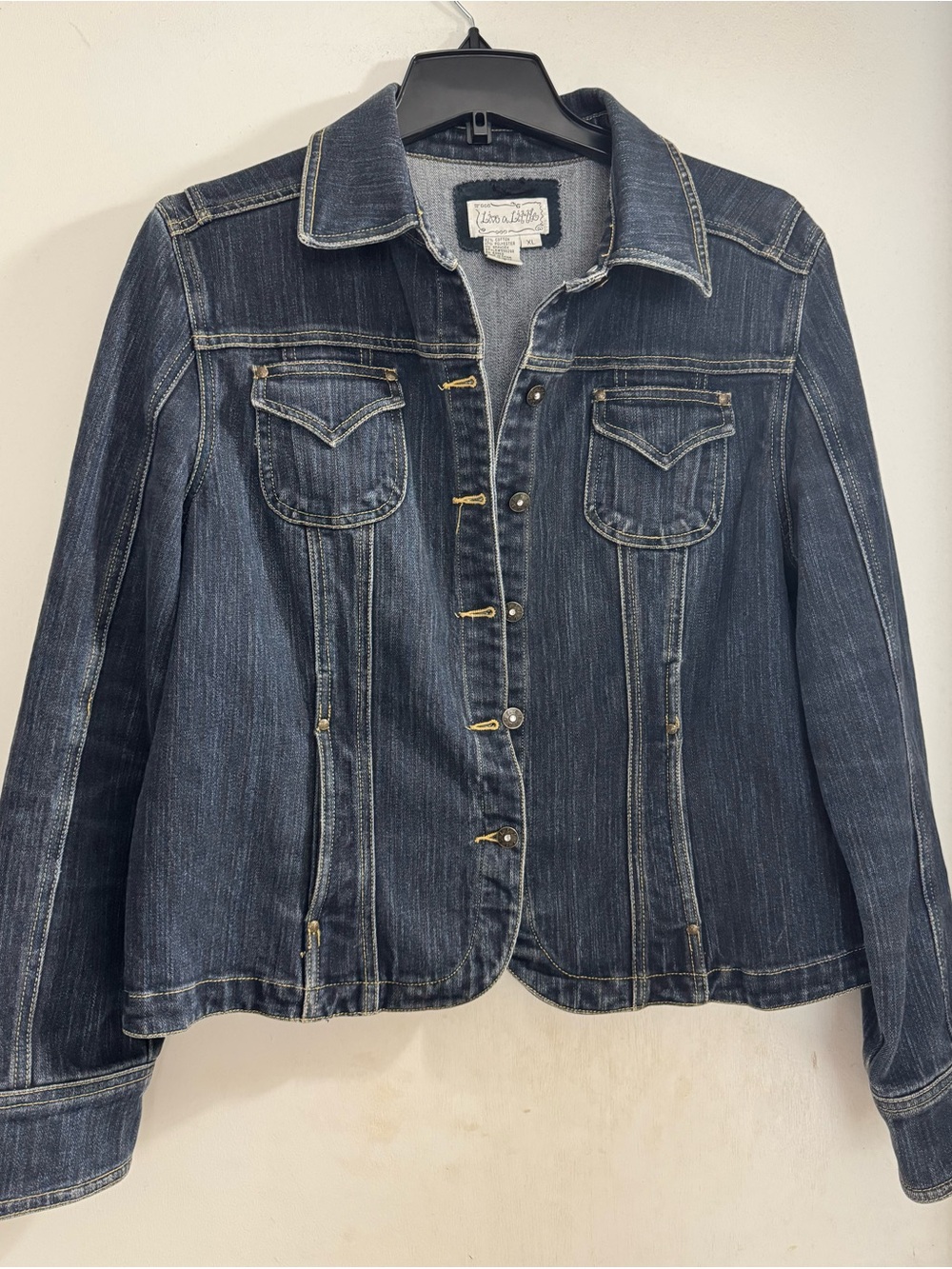 Live a Little Vintage Style Dark Indigo Denim Jacket - Women